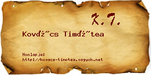 Kovács Timótea névjegykártya